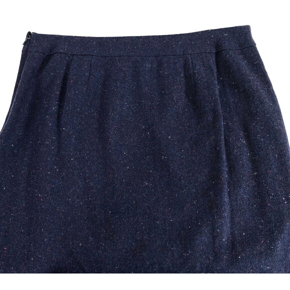 Talbots Speckle Faux Wrap Skirt Womens 14 Multicolor Ruffle Trim Woo Blend Lined - Picture 6 of 12